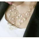 韓式水鑽金菊項鍊