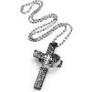 韓式聖經鈦鋼十字架項鍊（黑）