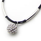 韓式時尚水鑽球墜項鍊