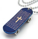 韓式聖經滑板車項鍊（藍）