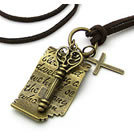 韓式復古十字鎖情書項鍊