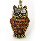 韓式復古貓頭鷹水晶項鍊