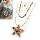 韓式多層彩鑽星星項鍊