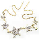 韓式星連星水鑽項鍊