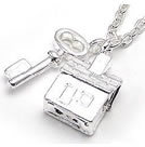 韓式銀色情鎖項鍊