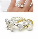 韓式蝴蝶玫瑰花戒子