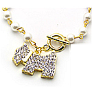 韓式鑲鑽狗狗手鍊(金)