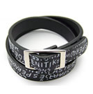 韓式皮字母手鍊(黑)