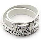 韓式皮字母手鍊(白)