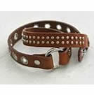 韓式皮革圓孔鉚釘手鍊(咖啡)