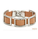 韓式寬版皮手鍊(淺咖)