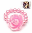 韓式珍珠玫瑰手鍊(粉)