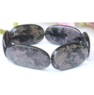 韓式寬版寶石珠手鍊(黑)