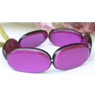 韓式寬版寶石珠手鍊(紫)