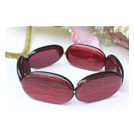 韓式寬版寶石珠手鍊(紅)