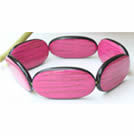 韓式寬版寶石珠手鍊(紫紅)