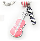 韓式音樂吉他項鍊(粉)
