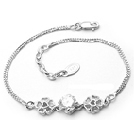 純銀五葉草鑲鋯銀手鍊