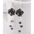 韓式水晶花耳環