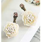 椲式復古花耳釘(白)