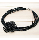 韓式黑色串花項鍊