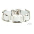 韓式寬版皮手鍊(白)