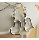 韓式氣質簡約銀色心耳環