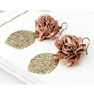 韓式玫瑰娟花葉片耳環