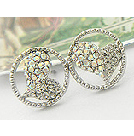 韓式滿鑽愛心圈耳釘(銀)