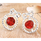 韓式蝴蝶結紅寶石耳釘