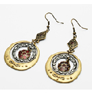 韓式復古釉彩雙圈耳環