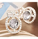 韓式蝴蝶結鑽石耳釘