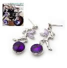 韓式天使紫寶石耳釘
