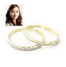 韓式時尚大耳圈耳環(白)