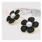 韓式梅花耳釘(黑)