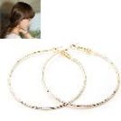 韓式刻紋大圈耳環(金)