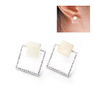 韓式貝殼方塊耳釘