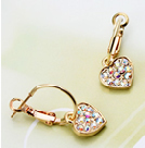 韓式彩鑽小愛心耳環