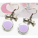 韓式釉彩圈蝴蝶結耳環