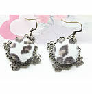 韓式復古豹紋花耳環