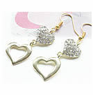 韓式金色心連心耳釘