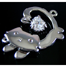 帶水晶鋯鑽貓吊墜