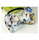 可愛棉布蝴蝶結髮束(藍)