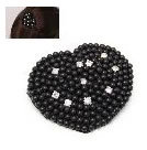滿鑽珍珠桃心髮夾(黑)