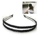 編織雙層髮圈(黑)