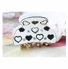 愛心小髮夾(白)