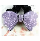 韓國鉚釘燙鑽大蝴蝶髮束(紫)