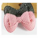 小圓點胖蝴蝶結髮夾(粉)