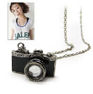 韓式復古相機項鍊 (黑)