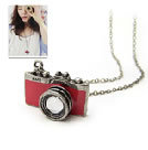 韓式復古相機項鍊 (紅)